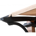 Pergola Skuta 406x259cm en acier thermolaqué aspect bois et polyester - Sunjoy