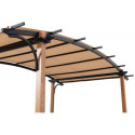 Pergola Skuta 406x259cm en acier thermolaqué aspect bois et polyester - Sunjoy