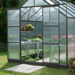 Extension de porte en alu noir pour les serres de jardin Meridian1 - Vitavia