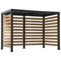 Pergola Marao 313x191cm en bois massif et acier thermolaqué noir - Sunjoy	