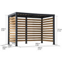 Pergola Marao 313x191cm en bois massif et acier thermolaqué noir - Sunjoy	