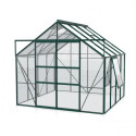 Serre de jardin Meridian2 6,7m² en aluminium émeraude et panneaux de verre de sécurité de 3mm – Vitavia