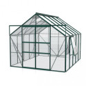 Serre de jardin Meridian2 8,3m² en aluminium émeraude et panneaux de verre de sécurité de 3mm – Vitavia
