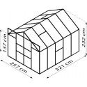 Serre de jardin Meridian2 8,3m² en aluminium noir et polycarbonate 4mm – Vitavia