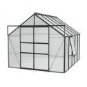 Serre de jardin Meridian2 8,3m² en aluminium noir et polycarbonate 4mm – Vitavia