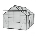 Serre de jardin Meridian2 11,5m² en aluminium noir et polycarbonate 4mm – Vitavia