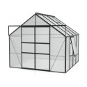 Serre de jardin Meridian2 6,7m² en aluminium noir et polycarbonate 6mm – Vitavia