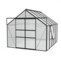 Serre de jardin Meridian2 8,3m² en aluminium noir et polycarbonate 6mm – Vitavia
