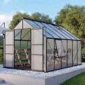 Serre de jardin Meridian2 9,9m² en aluminium noir et polycarbonate 6mm – Vitavia
