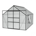Serre de jardin Meridian2 9,9m² en aluminium noir et polycarbonate 6mm – Vitavia