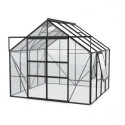 Serre de jardin Meridian2 6,7m² en aluminium noir et panneaux de verre de sécurité de 3mm – Vitavia