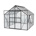 Serre de jardin Meridian2 8,3m² en aluminium noir et panneaux de verre de sécurité de 3mm – Vitavia
