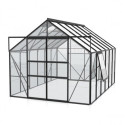 Serre de jardin Meridian2 9,9m² en aluminium noir et panneaux de verre de sécurité de 3mm – Vitavia