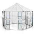 Serre de jardin hexagonale Galaxis 9m² en aluminium anodisé et vitrage combiné - Vitavia