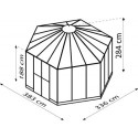 Serre de jardin hexagonale Galaxis 9m² en aluminium blanc et vitrage combiné - Vitavia