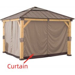 Rideaux en polyester kaki pour tonnelle de jardin 336x336cm - Sunjoy