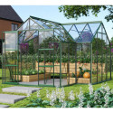 Serre de jardin orangerie Sirius 13m² en aluminium émeraude et vitrage en verre - Vitavia