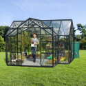 Serre de jardin orangerie Sirius 13m² en aluminium noir et vitrage en verre - Vitavia