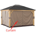 Rideaux en polyester kaki pour tonnelle de jardin 335x393cm - Sunjoy