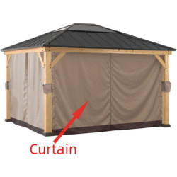 Rideaux en polyester kaki pour tonnelle de jardin 335x393cm - Sunjoy