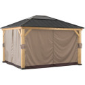 Rideaux en polyester kaki pour tonnelle de jardin 335x393cm - Sunjoy