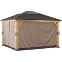 Rideaux en polyester kaki pour tonnelle de jardin 393x452cm - Sunjoy