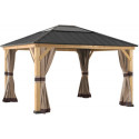 Rideaux en polyester kaki pour tonnelle de jardin 393x452cm - Sunjoy
