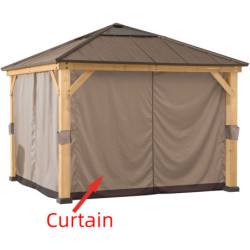 Rideaux en polyester kaki pour tonnelle de jardin 273x273cm - Sunjoy
