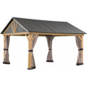Rideaux en polyester kaki pour tonnelle de jardin 335x399cm - Sunjoy