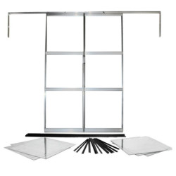 Double porte coulissante supplémentaire en alu anodisé pour les serres de jardin Sirius - Vitavia