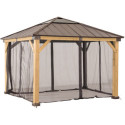 Set de moustiquaires en polyester kaki pour tonnelle 336x336cm - Sunjoy