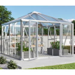 Serre Fortuna 10,2m² en aluminium anodisé et vitrage combiné - Vitavia