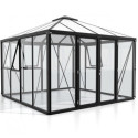 Serre Fortuna 10,2m² en aluminium noir et vitrage combiné - Vitavia