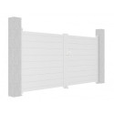 Portail battant plein en aluminium 300x142cm GARDE - coloris blanc - X-Metal