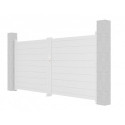 Portail battant plein en aluminium 300x142cm GARDE - coloris blanc - X-Metal