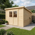 Abri de jardin toit plat 9m² SICBA - madriers 20mm brut - Gardy Shelter