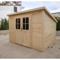 Abri de jardin toit plat 9m² BASIC - madriers 20mm brut - Gardy Shelter