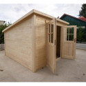 Abri de jardin toit plat 9m² BASIC - madriers 20mm brut - Gardy Shelter