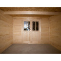 Abri de jardin toit plat 9m² BASIC - madriers 20mm brut - Gardy Shelter