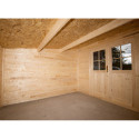 Abri de jardin toit plat 9m² BASIC - madriers 20mm brut - Gardy Shelter