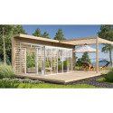 Serre adossée Athena 8,6m² en aluminium blanc et vitrage combiné - Vitavia
