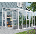 Serre adossée Athena 8,6m² en aluminium blanc et vitrage combiné - Vitavia