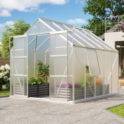 Serre de jardin Jupiter 8,3m² en alu anodisé et polycarbonate 4mm - Vitavia