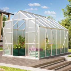 Serre de jardin Jupiter 9,9m² en alu anodisé et polycarbonate 4mm - Vitavia