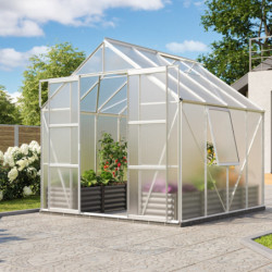 Serre de jardin Jupiter 6,7m² en alu anodisé et polycarbonate 6mm - Vitavia