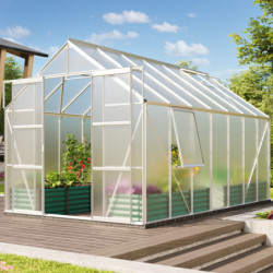 Serre de jardin Jupiter 11,5m² en alu anodisé et polycarbonate 6mm - Vitavia