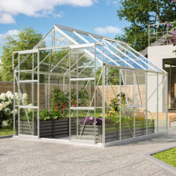 Serre de jardin Jupiter 8,3m² en alu anodisé et verre de sécurité 3mm - Vitavia