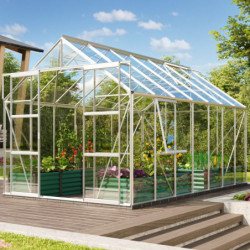 Serre de jardin Jupiter 11,5m² en alu anodisé et verre de sécurité 3mm - Vitavia