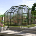 Serre de jardin Jupiter 6,7m² en alu émeraude et polycarbonate 4mm - Vitavia