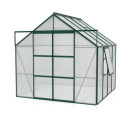 Serre de jardin Jupiter 6,7m² en alu émeraude et polycarbonate 4mm - Vitavia